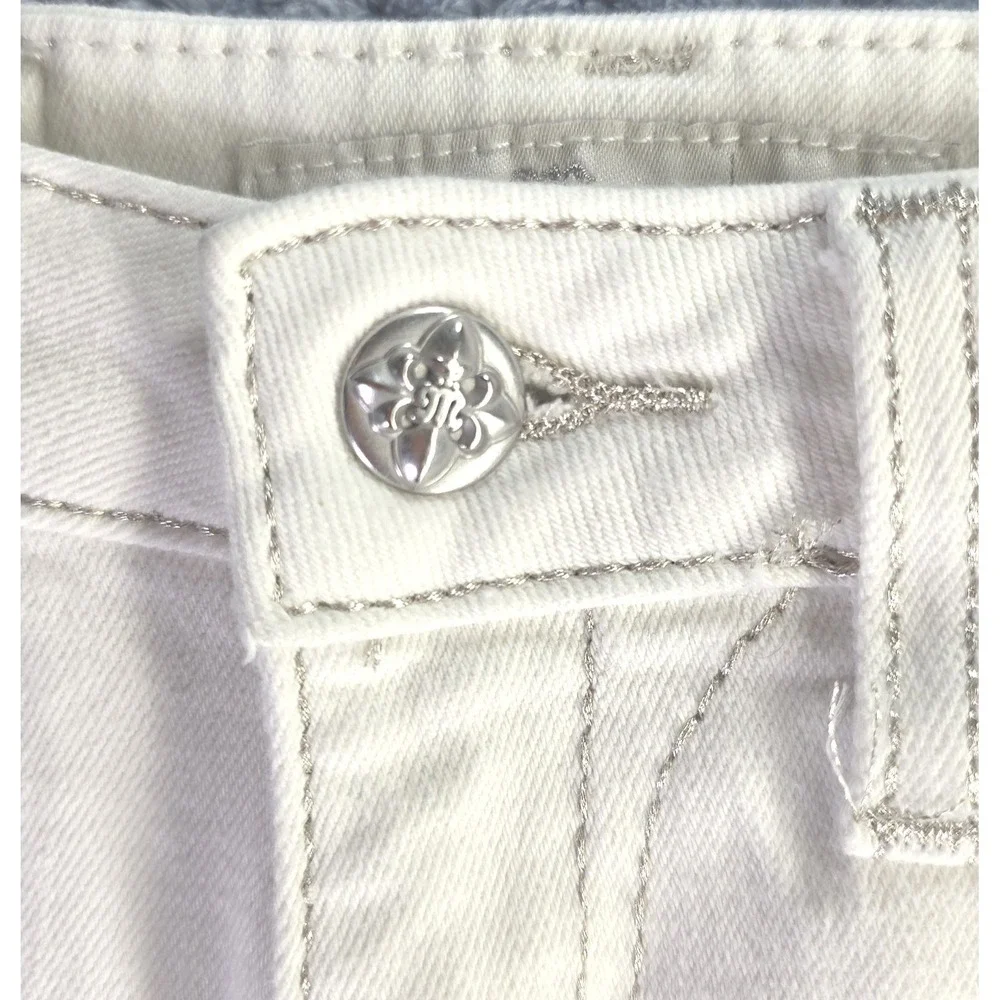 Miss‎ Me Girls White Denim Bermuda Shorts Wing Sequin Flap Pocket Size 12